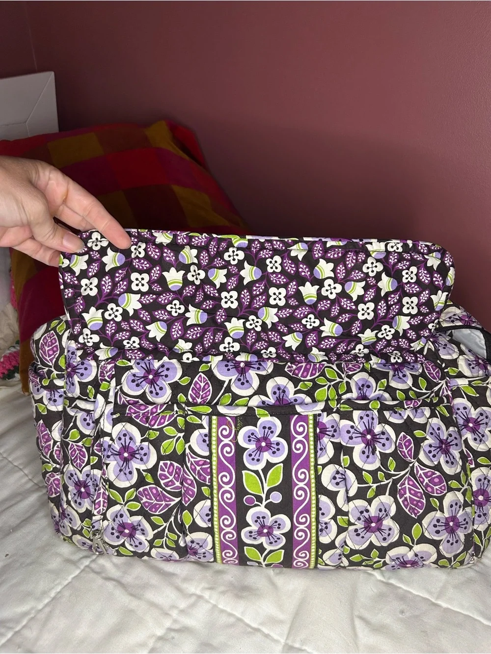 Vera Bradley Plum Point Quilted diaper bag